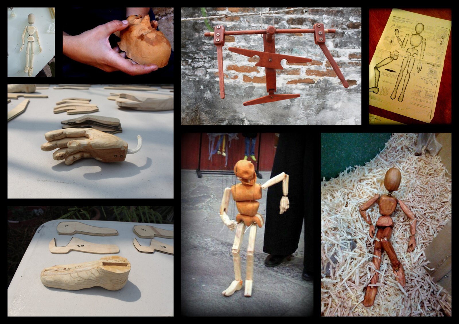2 COLLAGE marionetas de hilo